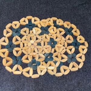 Vintage Bamboo two-toned trivet set of two